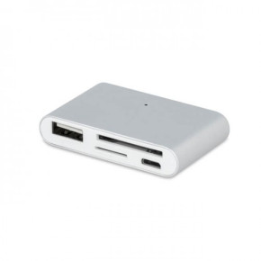 Card Reader USB HUB - Type C Smart OTG HUB за смартфони/таблети и MAC Book сив